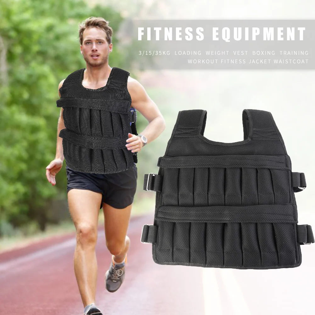 Adjustable Weight Vest Jacket for Running and Training - Available in 3kg, 15kg, 20kg, 35kg, and 50kg Options