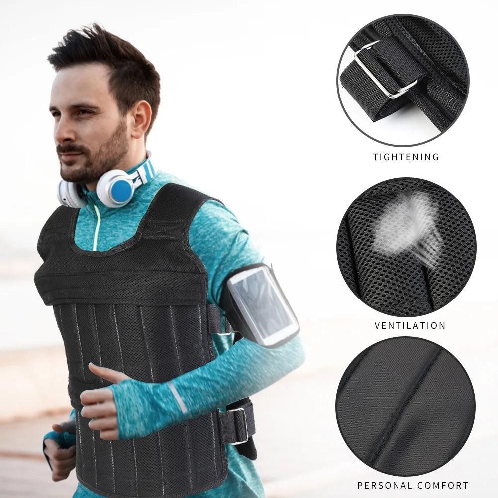 Adjustable Weight Vest Jacket for Running and Training - Available in 3kg, 15kg, 20kg, 35kg, and 50kg Options